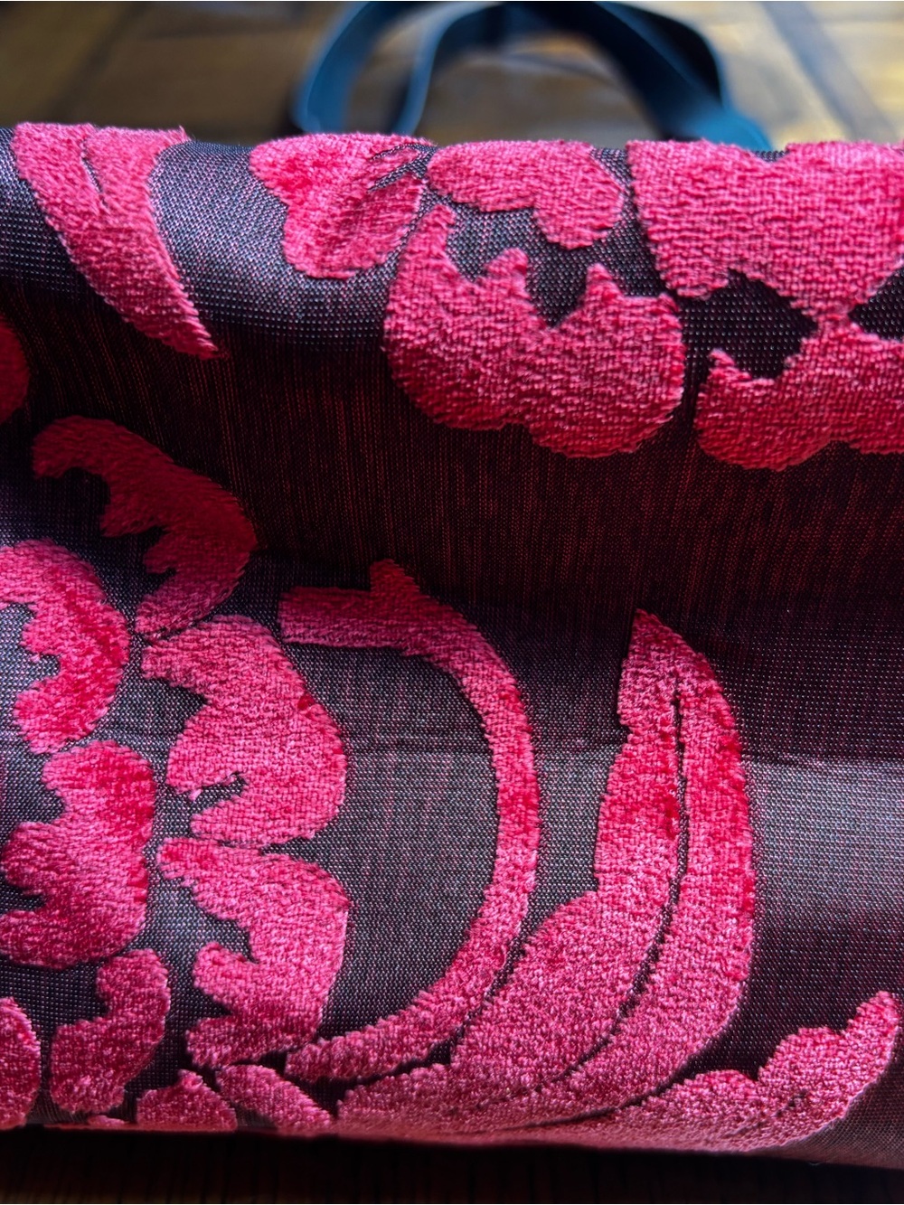 Carpet Tote Bag-Everyday Carry Bag-Shoulder Bag- Burnout Velvet 19th-century - Picture 5 of 11